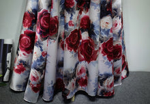 Floral Print Prom Dresses Off-the-shoulder A-line Floor-length Cheap Sexy Prom Dress JKL664