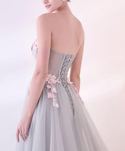 Beautiful Prom Dresses A-line Sweetheart Sweep Train Grey Sexy Long Prom Dress JKL674