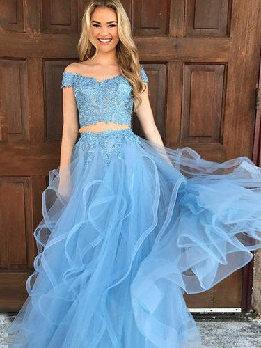 Sexy Prom Dresses A-line Off-the-shoulder Long Prom Dress Chic Evening Dress JKL675