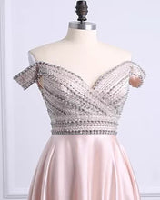 Chic Prom Dresses Off-the-shoulder Floor-length Beading Long Prom Dress Sexy Evening Dress JKL690