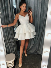 Lace Cute Homecoming Dresses Spaghetti Straps A Line Short Prom Dress Sexy Party Dress JK693|Annapromdress