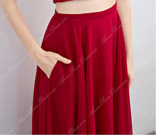 Two Piece Prom Dresses Scoop Lace Long Simple Burgundy Prom Dress Sexy Evening Dress JKL696