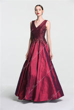 Sexy Prom Dresses V-neck Floor-length Burgundy Beading Prom Dress Sexy Evening Dress JKL699