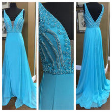 Sexy Prom Dresses Straps Short Train Beading Long Prom Dress Sexy Evening Dress JKL700