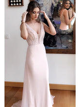 Sexy Prom Dresses Straps Short Train Beading Long Prom Dress Sexy Evening Dress JKL700