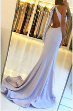 Mermaid Prom Dresses Halter Backless Elastic Woven Satin Sexy Simple Cheap Prom Dress JKL701