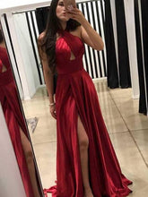 Long Prom Dresses Halter Aline Floor-length Long Prom Dress Chic Evening Dress JKL709