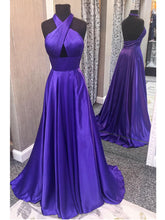 Long Prom Dresses Halter Aline Floor-length Long Prom Dress Chic Evening Dress JKL709
