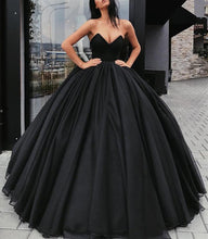 Black Prom Dresses Ball Gown Sweetheart Floor-length Sexy Prom Dress Long Evening Dress JKL722