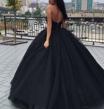 Black Prom Dresses Ball Gown Sweetheart Floor-length Sexy Prom Dress Long Evening Dress JKL722