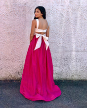 Chic Prom Dresses A-line Straps Floor-length Sexy Prom Dress Fuchsia Evening Dress JKL726