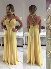 Chic Prom Dresses A-line Spaghetti Straps Long Prom Dress Sexy Evening Dress JKL748