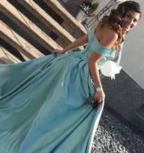 Simple Prom Dresses Off-the-shoulder Long Slit Prom Dress JKL759|Annapromdress