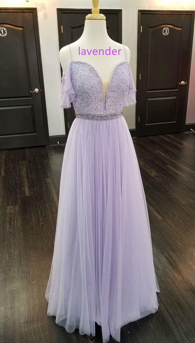 Sexy Two Piece Long Prom Dress With Split,Party Gown Y6731 main image 1