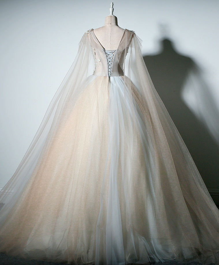 Ball Gown Prom Dresses V-neck Appliques Fairy Dress Long Prom Dress JK Anna PromDress Ball Gown Prom Dresses V-neck Appliques Fairy Dress Long Prom Dress JK Anna PromDress