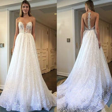 Sparkly Prom Dresses Bateau A-line Sweep Train Sexy Long Chic Lace Prom Dress JKL828|Annapromdress