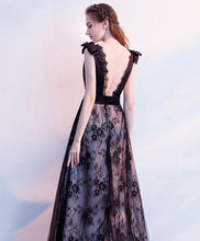 Black Prom Dresses V-neck Floor-length Sexy Long Lace Prom Dress JKL830|Annapromdress