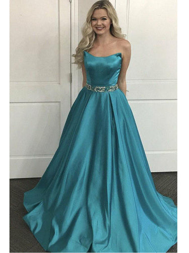 Chic Prom Dresses Strapless Floor-length Long A-line Sparkly Prom Dress JKL832|Annapromdress