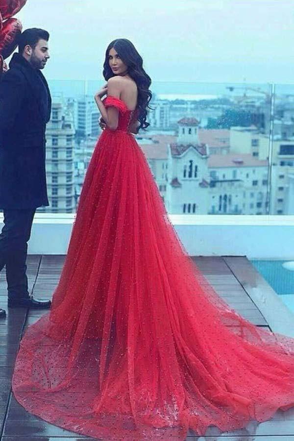expensive red dress Luxury Prom Dresses Sweetheart Beading Sparkly Red Prom Dress Long Eve – Anna PromDress