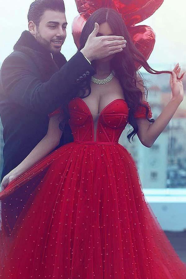 Luxury Prom Dresses Sweetheart Beading Sparkly Red Prom Dress Long Eve Anna PromDress Luxury Prom Dresses Sweetheart Beading Sparkly Red Prom Dress Long Eve Anna PromDress