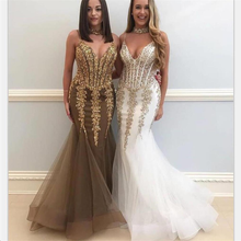 Mermaid Prom Dresses Spaghetti Straps Trumpet Long Tulle Prom Dress JKL836|Annapromdress