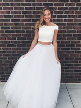 Two Piece Prom Dresses Off-the-shoulder A-line Long Chic Prom Dress JKL837|Annapromdress