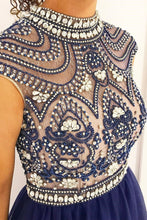 Sparkly Prom Dresses High Neck Floor-length Rhinestone Sexy Prom Dress JKL847|Annapromdress