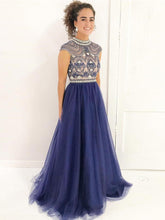 Sparkly Prom Dresses High Neck Floor-length Rhinestone Sexy Prom Dress JKL847|Annapromdress