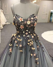 Ball Gown Prom Dresses Spaghetti Straps Lace Prom Dress Long Evening Dress JKL849