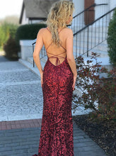 Burgundy Prom Dresses Spaghetti Straps Sheath Criss-cross Straps Long Prom Dress JKL853|Annapromdress