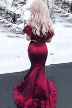 Two Piece Prom Dresses Mermaid Off-the-shoulder Lace Burgundy Prom Dress JKL857|Annapromdress