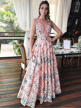Beautiful Prom Dresses A-line Straps Lace Long Chic Pink Prom Dress JKL859|Annapromdress