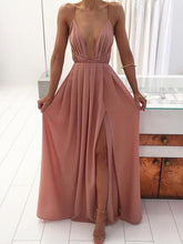 Cheap Prom Dresses Simple Sexy Long A Line Sexy Slit Prom Dress JKL860|Annapromdress