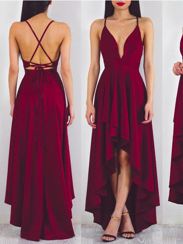 High Low Prom Dresses Simple A-line Sexy Long Chiffon Cheap Prom Dress JKL862|Annapromdress