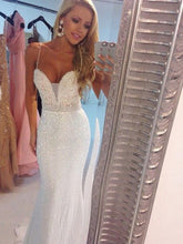 Sparkly Prom Dresses Spaghetti Straps Sheath Column Sequins Long Prom Dress JKL866|Annapromdress