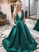 Simple Prom Dresses V-neck Bowknot Cheap Prom Dress Long Evening Dress JKL887|Annapromdress