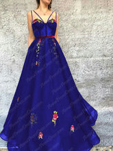 Prom Dresses Spaghetti Straps A Line Embroidery Long Prom Dress JKL912|Annapromdress