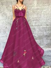 Prom Dresses Spaghetti Straps A Line Embroidery Long Prom Dress JKL912|Annapromdress