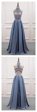 Two Piece Prom Dresses High Neck A-line Floor-length Lace Prom Dress JKL916|Annapromdress
