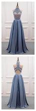 Two Piece Prom Dresses High Neck A-line Floor-length Lace Prom Dress JKL916|Annapromdress
