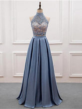 Two Piece Prom Dresses High Neck A-line Floor-length Lace Prom Dress JKL916|Annapromdress