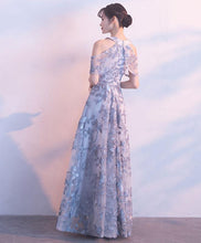 Lace Prom Dresses A Line Halter Floor-length Tulle Long Chic Prom Dress JKL928|Annapromdress