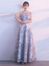 Lace Prom Dresses A Line Halter Floor-length Tulle Long Chic Prom Dress JKL928|Annapromdress