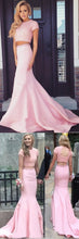 Two Piece Prom Dresses Pink Beading Sexy Long Mermaid Prom Dress JKL935|Annapromdress