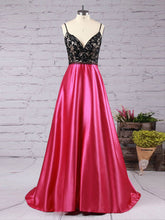 Sexy Prom Dresses Spaghetti Straps A-line Long Beading Black Prom Dress JKL938|Annapromdress
