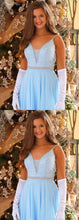 Beautiful Prom Dresses A-line Spaghetti Straps Beading Long Prom Dress JKL949|Annapromdress