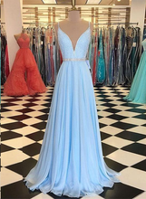 Beautiful Prom Dresses A-line Spaghetti Straps Beading Long Prom Dress JKL949|Annapromdress