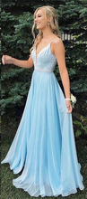 Beautiful Prom Dresses A-line Spaghetti Straps Beading Long Prom Dress JKL949|Annapromdress