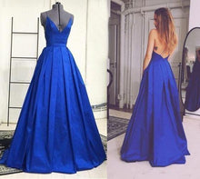 Simple Prom Dresses Spaghetti Straps Open Back Long Prom Dress JKL964|Annapromdress