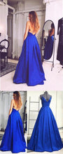 Simple Prom Dresses Spaghetti Straps Open Back Long Prom Dress JKL964|Annapromdress